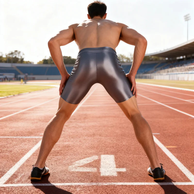 Men's glossy yoga pants casual