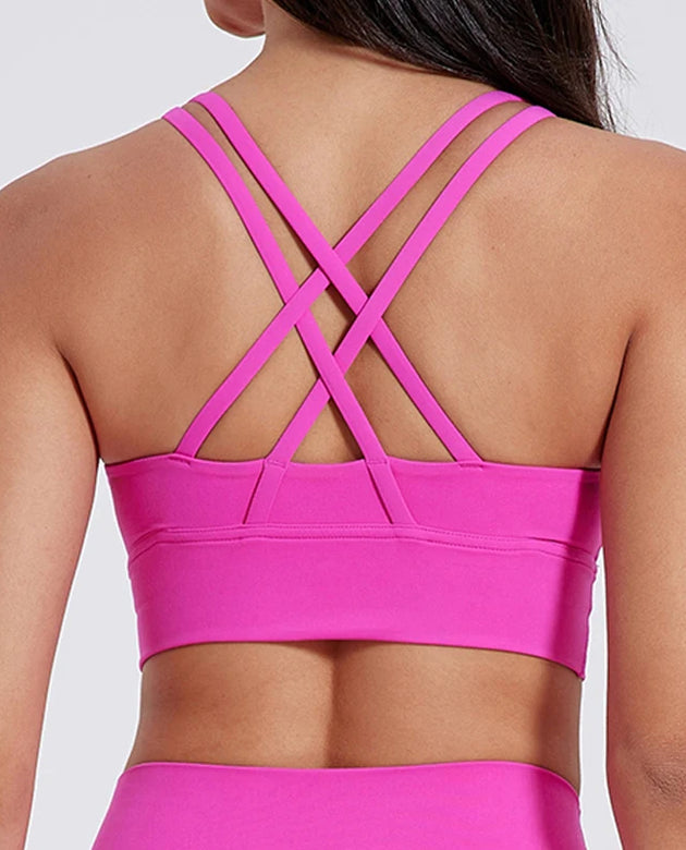 Solid Color Women Cross Back  Bra
