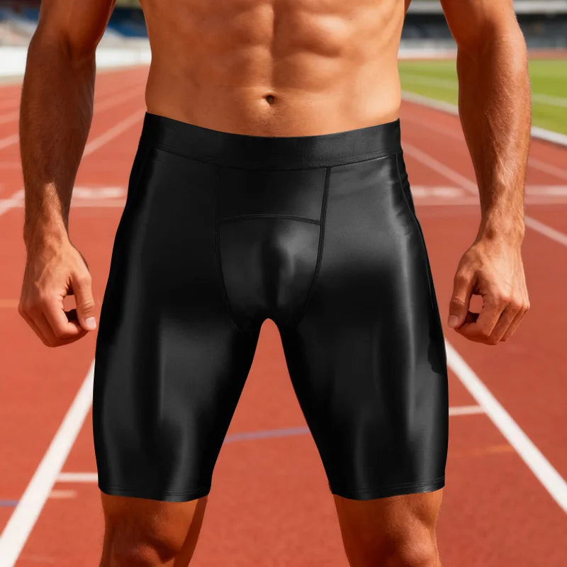 Men's glossy yoga pants casual