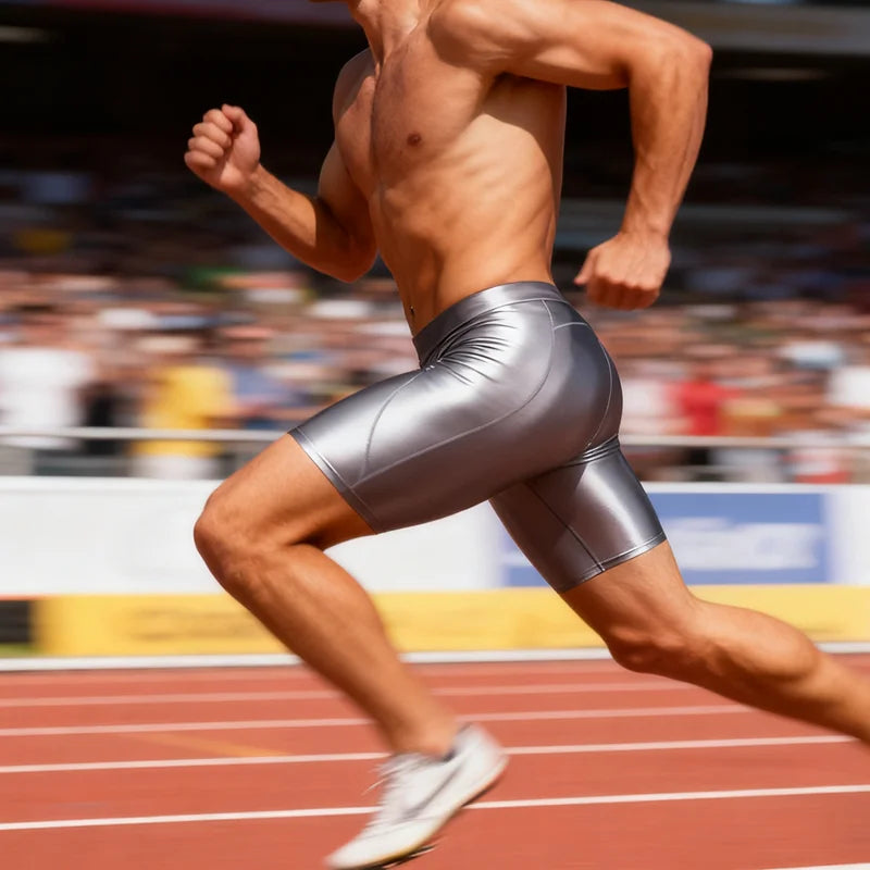 Men's glossy yoga pants casual