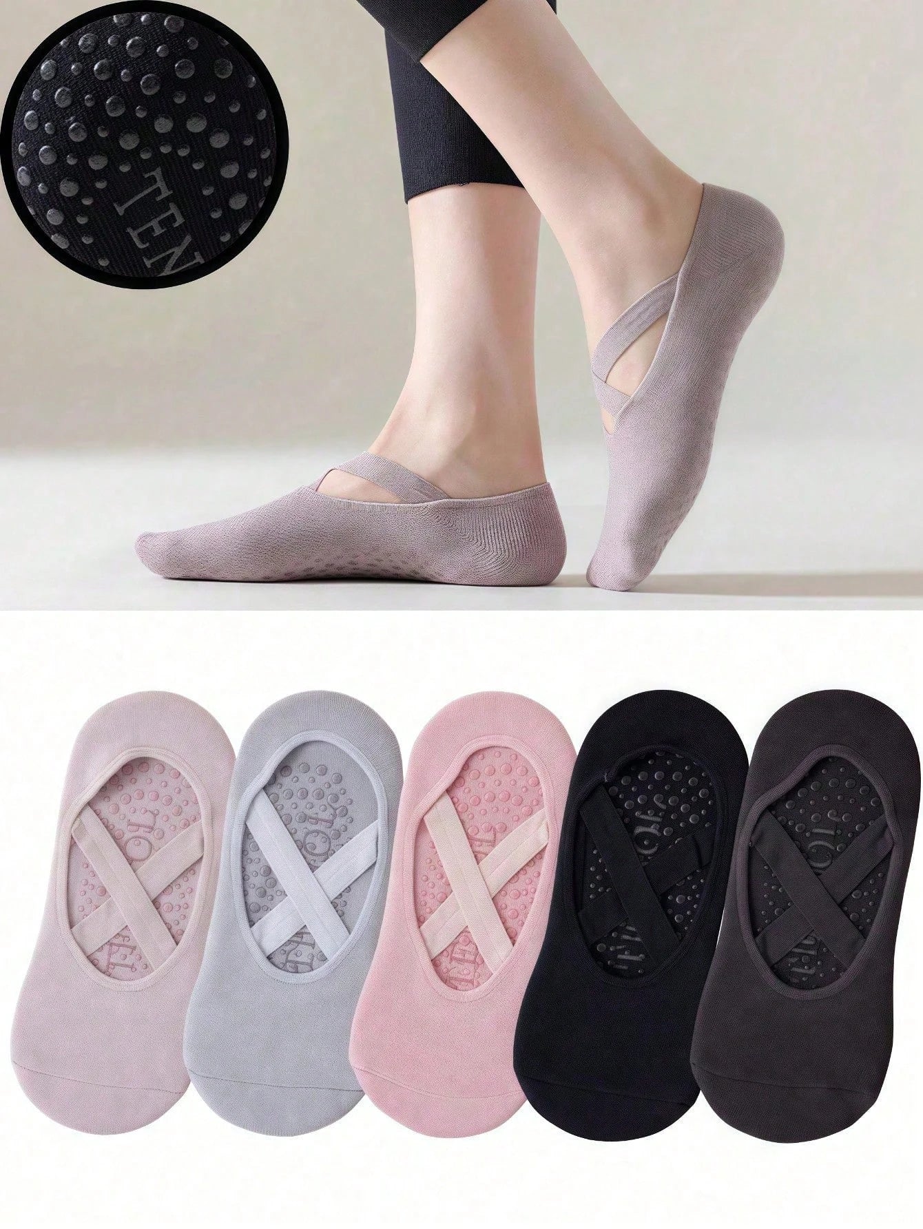 1/2/3/4/5 double anti-slip yoga socks