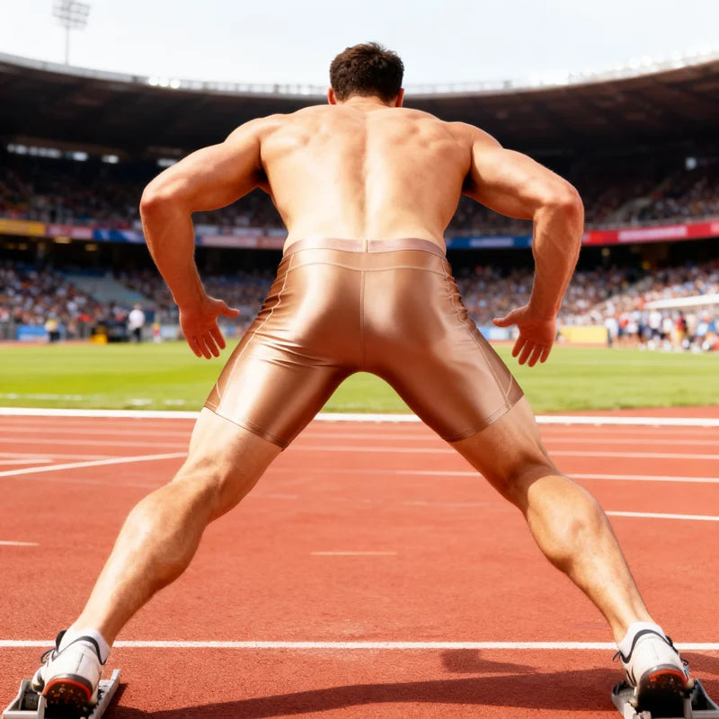 Men's glossy yoga pants casual