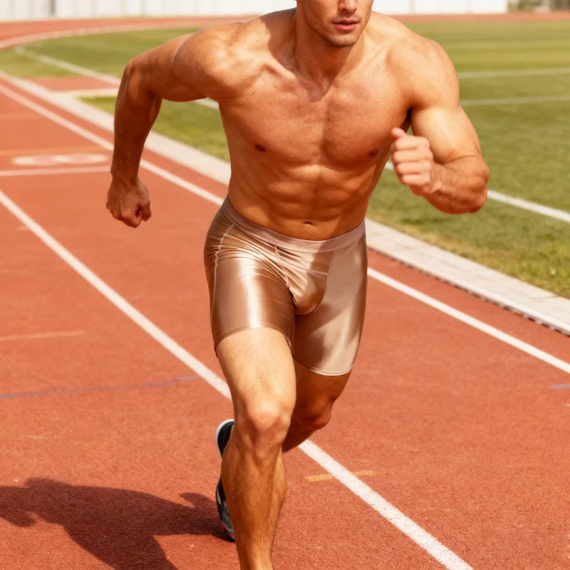 Men's glossy yoga pants casual