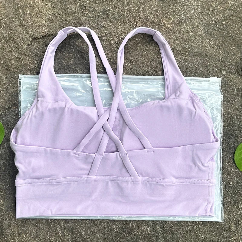 Solid Color Women Cross Back  Bra