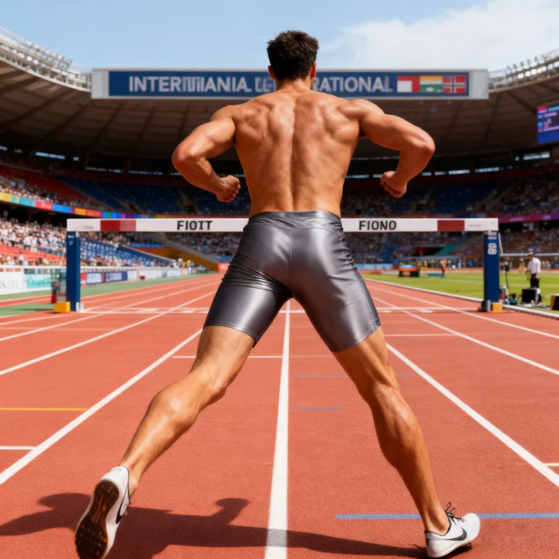 Men's glossy yoga pants casual